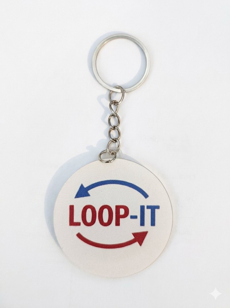 מחזיק מפתחות LOOP-IT — צד הלוגו של החברה