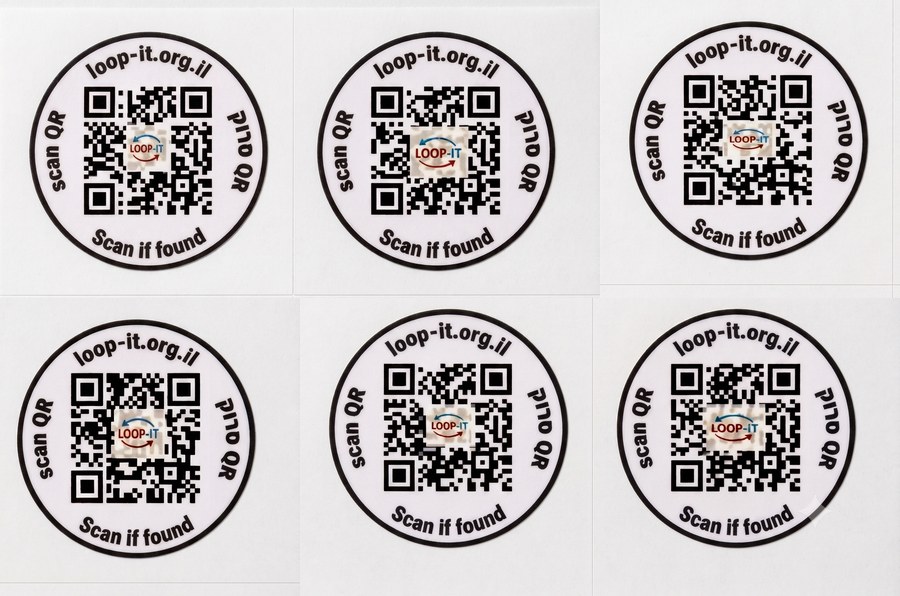 סט מדבקות QR של LOOP-IT
